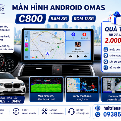 M&agrave;n h&igrave;nh android Omas C800 cho xe BMW