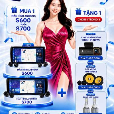 M&agrave;n h&igrave;nh android Vincar S600 v&agrave; S700