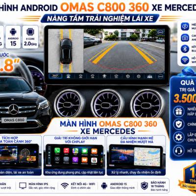 M&agrave;n h&igrave;nh android Omas C800 360 xe Mercedes