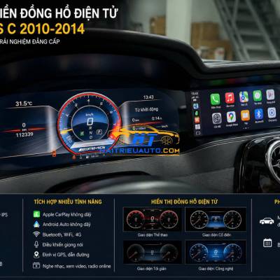 M&agrave;n h&igrave;nh android liền đồng hồ điện tử xe Mercedes C