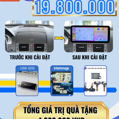 M&agrave;n h&igrave;nh android C400 360 xe Mercedes C