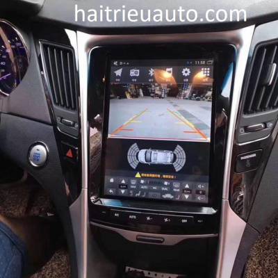 m&agrave;n h&igrave;nh tesla theo xe sonata 2012