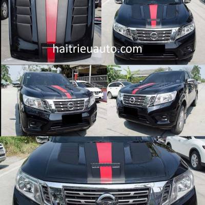 ốp trang tr&iacute; nắp capo xe navara