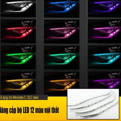 N&acirc;ng cấp LED 12 mầu cho xe Mercedes C