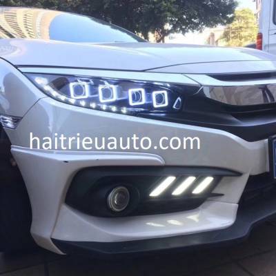đ&egrave;n pha độ nguy&ecirc;n bộ xe honda civic 2018