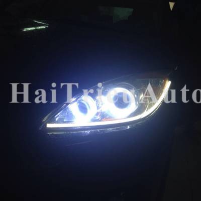 Đ&egrave;n pha mazda 3 2013 độ V&ograve;ng Angel eyes v&agrave; led