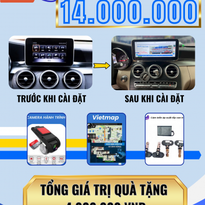 M&agrave;n h&igrave;nh android Omas C400 xe Mercedes C