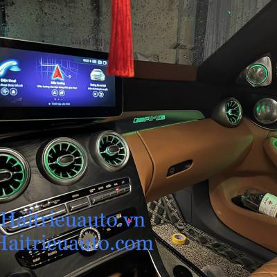 Cửa gi&oacute; Turbine led trước xe mercedes C 