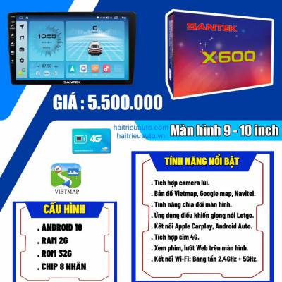 M&agrave;n h&igrave;nh android Santek X600 