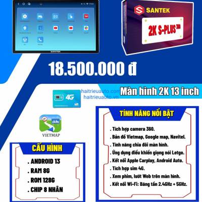 M&agrave;n h&igrave;nh android Santek S plus 2K 360