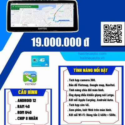 M&agrave;n h&igrave;nh android Santek xe Mazda cx5 