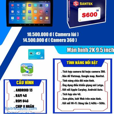 M&agrave;n h&igrave;nh android Santek 2k S600