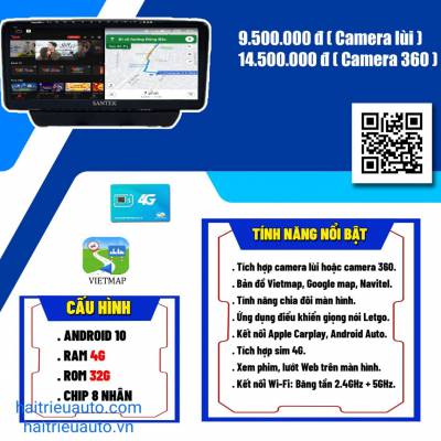 M&agrave;n h&igrave;nh android Santek xe mazda