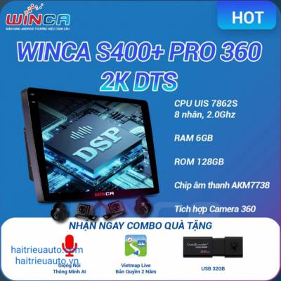 M&agrave;n h&igrave;nh android WInca S400+pro 360 2k DTS