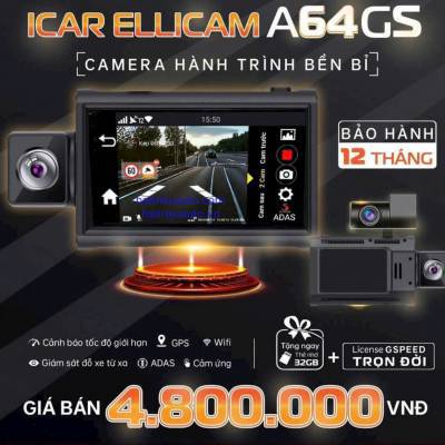 Camera h&agrave;nh tr&igrave;nh Icar ellicam A64GS