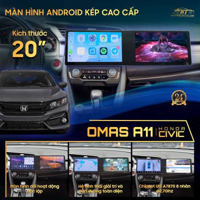 M&agrave;n h&igrave;nh android Omas A11 xe Honda Civic